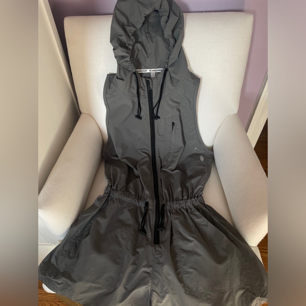 Free People Charcoal Gray Hooded Romper